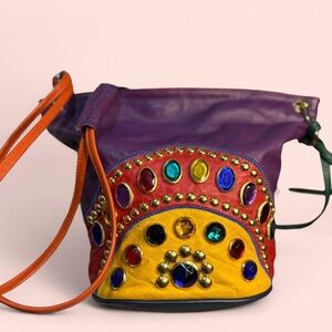 Vintage 80s colorful gem bag
